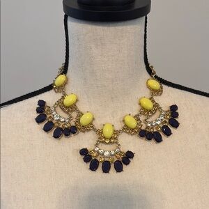 Vintage Yellow and Blue Statement Necklace